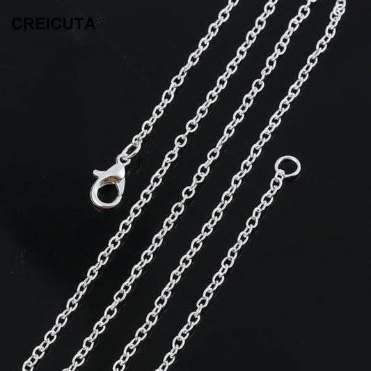 5-Pack Silver Necklace Chains - 16/18/20/22/24 Inch Lengths, 1mm Width, Unisex DIY Jewelry Chains for Men & Women, Versatile Replacement Chains