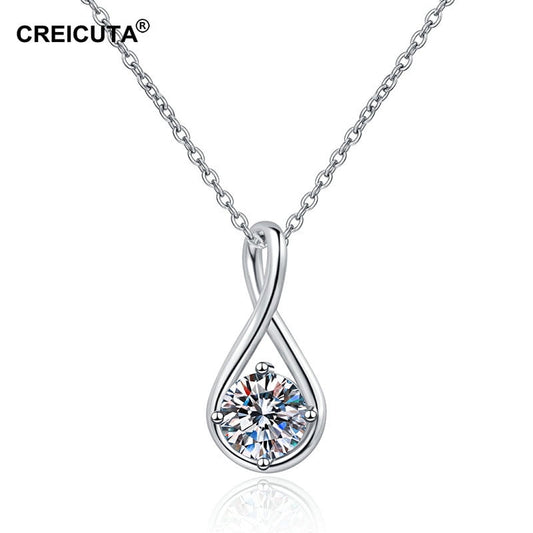 925 Silver 2 Carat Moissanite Teardrop Angel Tears Necklace Clavicle Chain Fashion Birthday Anniversary Valentine's Day Mother's Day New Year Gift Jewelry Daily Wear Dating Gift