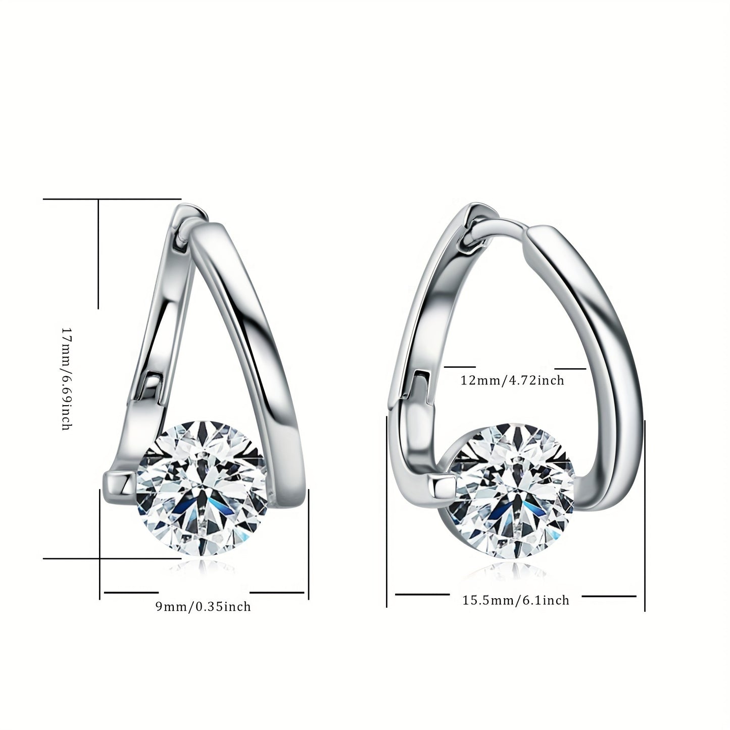 1 Pair of Moissanite S925 Sterling Silver Hoop Earrings Round Cut Twist Hoop Earrings Women'S Birthday Anniversary Jewelry Gift